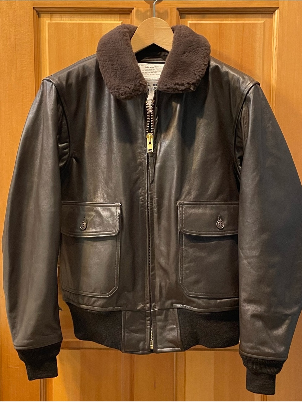 Defense Logistics Agency Men’s Flyer’s Type G-1 Dark Brown Leather Jacket, NWOT!